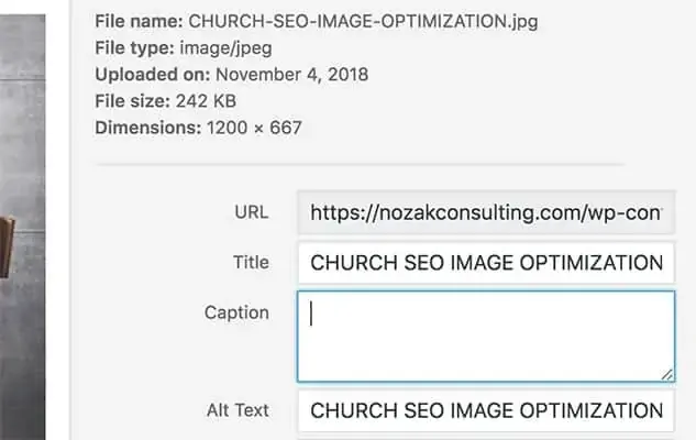 Church SEO Image Optimization