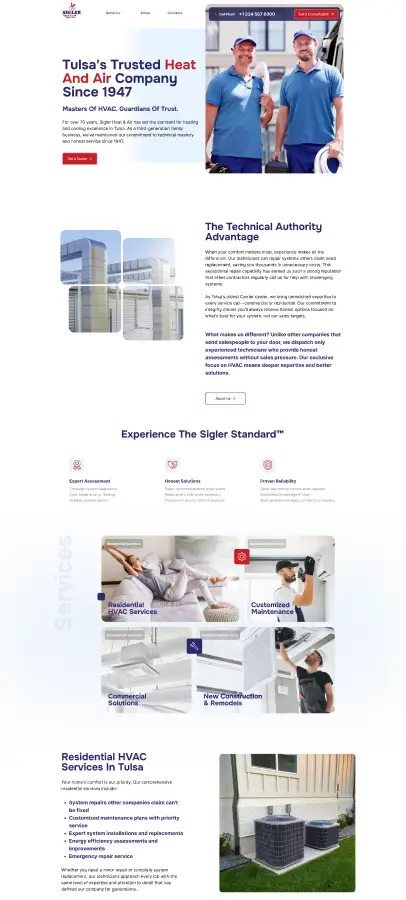 Sigler Heat and Air Website Design