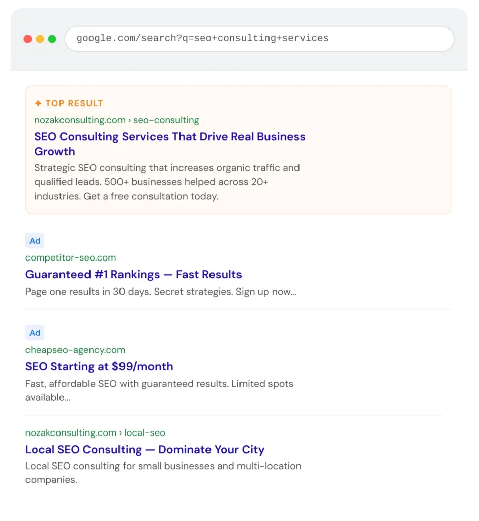 SEO Consulting Search Improvements