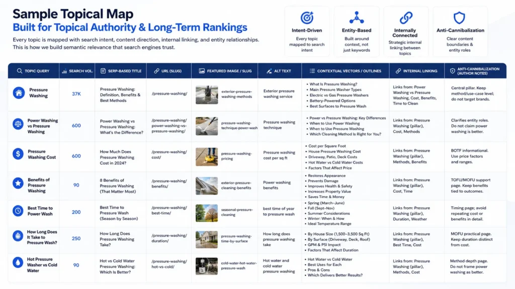 Semantic SEO Services - Topical map outer section